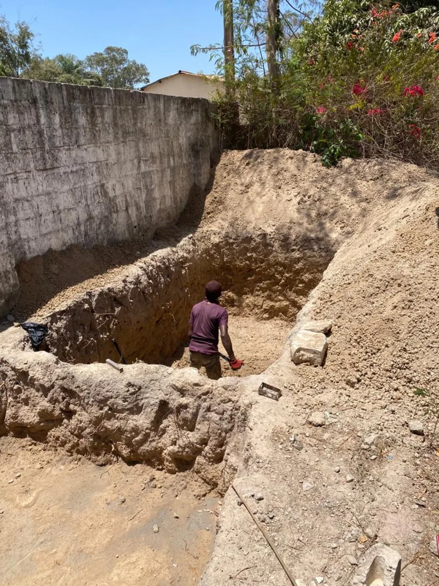 Aushub für eine weitere Zisterne